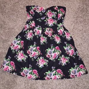 Strapless floral dress